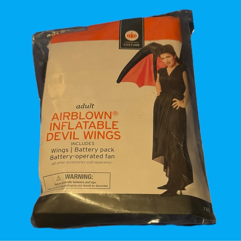 Inflatable Devil Wings Costume Accessory Spirit Halloween Black And Red Angel